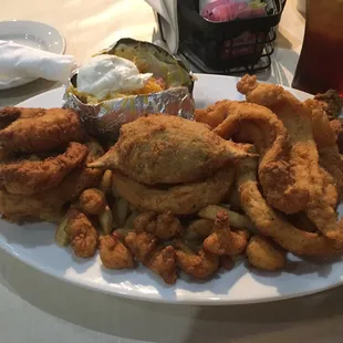 The seafood platter minus the included salad.