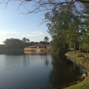 Looking back at Charlie's, from across the lake.
