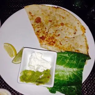cheese Quesadilla... Staff accommodated  my vegetarian needs.. Happy diner :-)