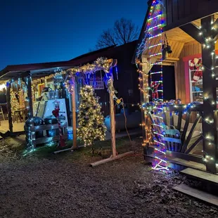 a house decorated for christmas