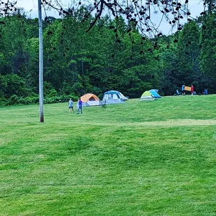 several tents in a field