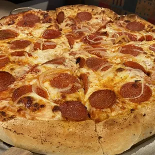 a pepperoni pizza