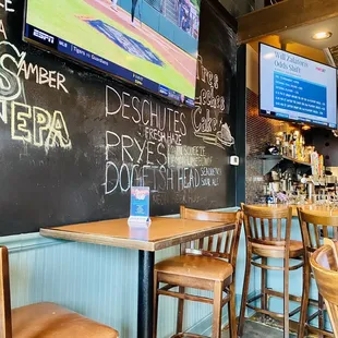 tables and chairs in a restaurant