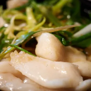 Steamed fish fillet w/ ginger onion