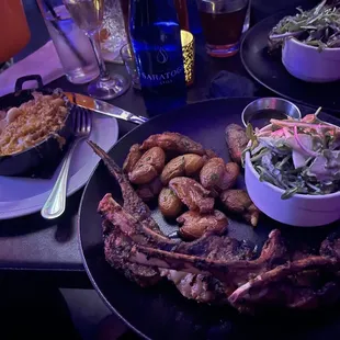 Lamb chops and side of crab Mac