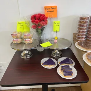 a variety of desserts