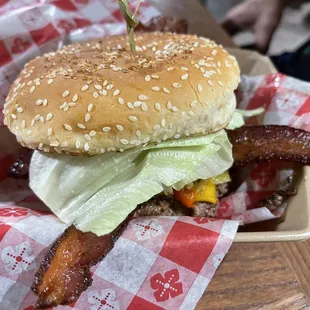 Bacon green chili cheese Laguna burger