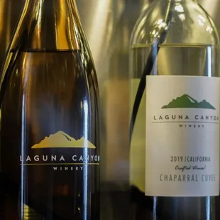 a variety of wine bottles