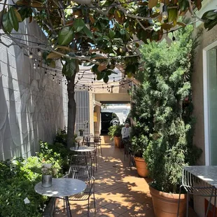 Quaint outdoor nook to do work and converse