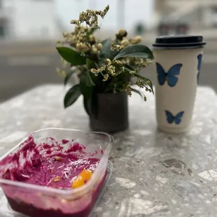Dragonfruit bowl and Ghost Late
