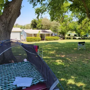 Our tent--there are a lot of spots to pitch your tent--remember to get there early