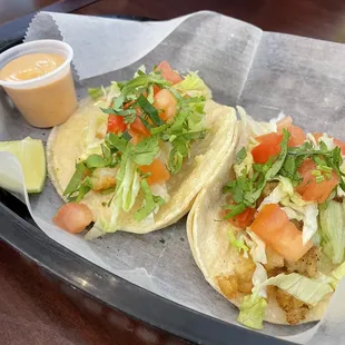 Fish and shrimp tacos