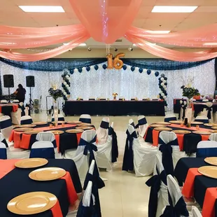 They transformed this hall into such an elegant 16th birthday party!  Would highly recommend!