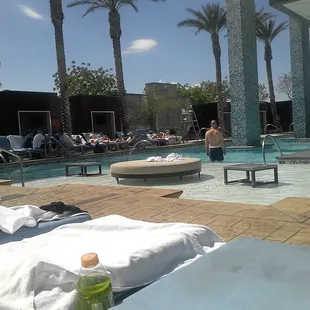 There are a ton of middle-aged bros at this pool, including the ones who had to pick the lounges right next to mine. 3/22/14