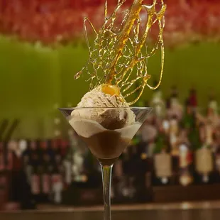 ice cream in a martini glass