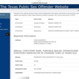 Please keep an eye on your kids ! Registered sex offender living in this camper park around children! Be aware !