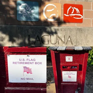 Retiring my USA flag. Drop off box at Laguna Town Hall.