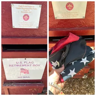 Flag retirement drop box.