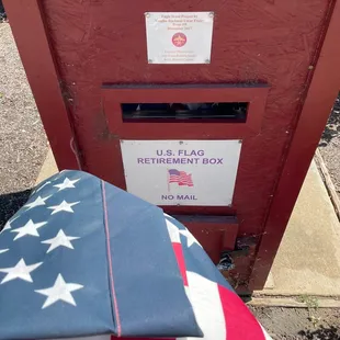 Dropping off my worn, torn USA flag.