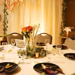 Laguna Town Hall Elk Grove Wedding Uplighting Sacramento Soft Gold Amber Uplighting | Brighten Up Event Lighting