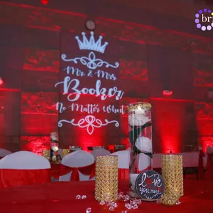 Laguna Town Hall Wedding Lighting | Red Uplighting Brighten Up Event Lighting brightenuplighting.com