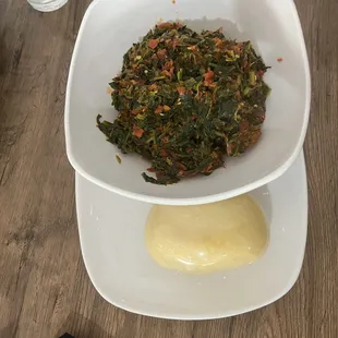 Efo - Riro with Fufu or White Rice