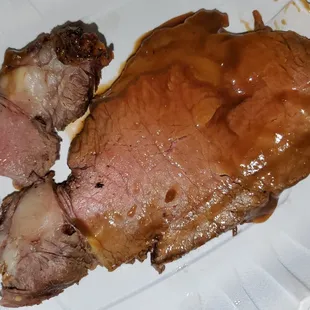 6oz Prime Rib plate portion.