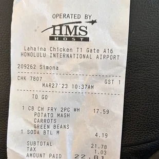 2 pc with double mash &amp; Mac salad plus bottled Diet Coke = $22.81