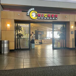 the entrance to the restaurant