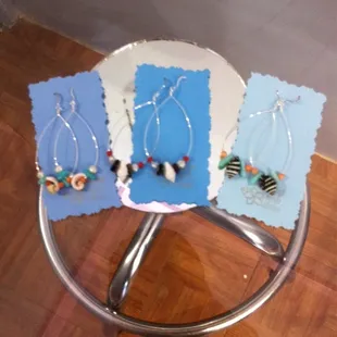 Shell and bead earrings by Kim&apos;s kreations