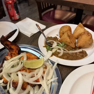Lahori Chicken Tandoori Leg and Samosa