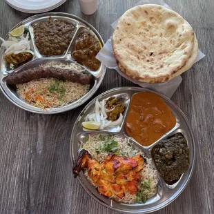 Plain Naan Goat Curry Palak Gosht Chicken Tikka Masala 1 Piece Beef Lahori Seekh Kabab Lahori Chicken Tandoori Breast