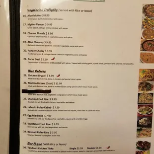 Menu with pics