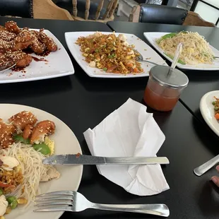 Honey chicken, house fry rice and whatever my daughter had ordered haha