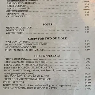 the menu