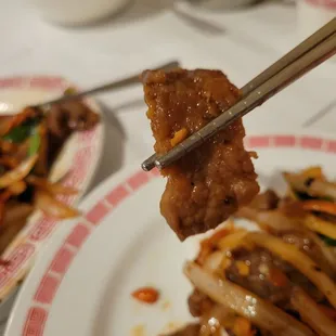 Tender pieces of Mongolian Beef