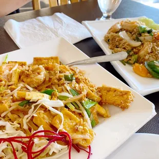 Pad Thai and fried rice.