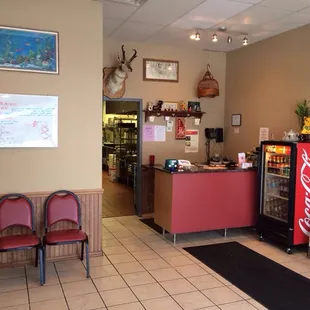 the inside of a restaurant