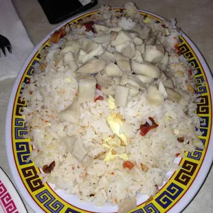 Char siu and chicken fried rice