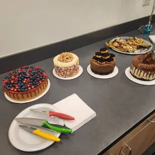 a variety of desserts