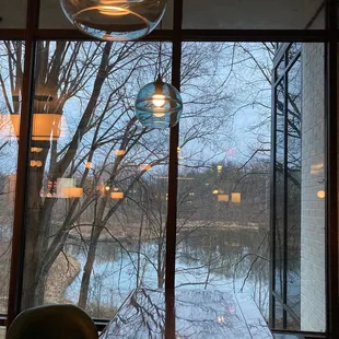 Lake view from bar during football playoffs