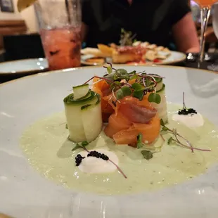 Smoked salmon appetizer