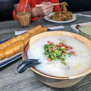 set i, $11 boat congee and Chinese donut