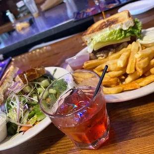 Lunch Pub Club Sandwich  Side salad  Cranberry Vodka