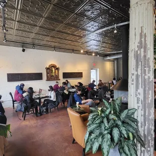 This is a view of the table from the front of the restaurant.