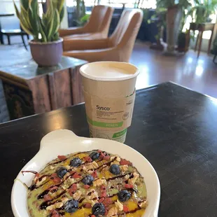 Matcha Smoothie Bowl and Orange Lavender Latte