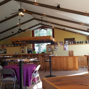 the bar and dining area