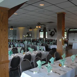 Ballroom that seats 150 comfortably.