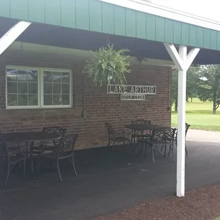Covered patio is available for outdoor dining and/or drinks.