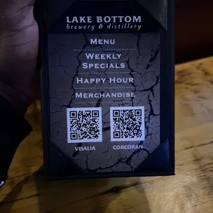 The menu